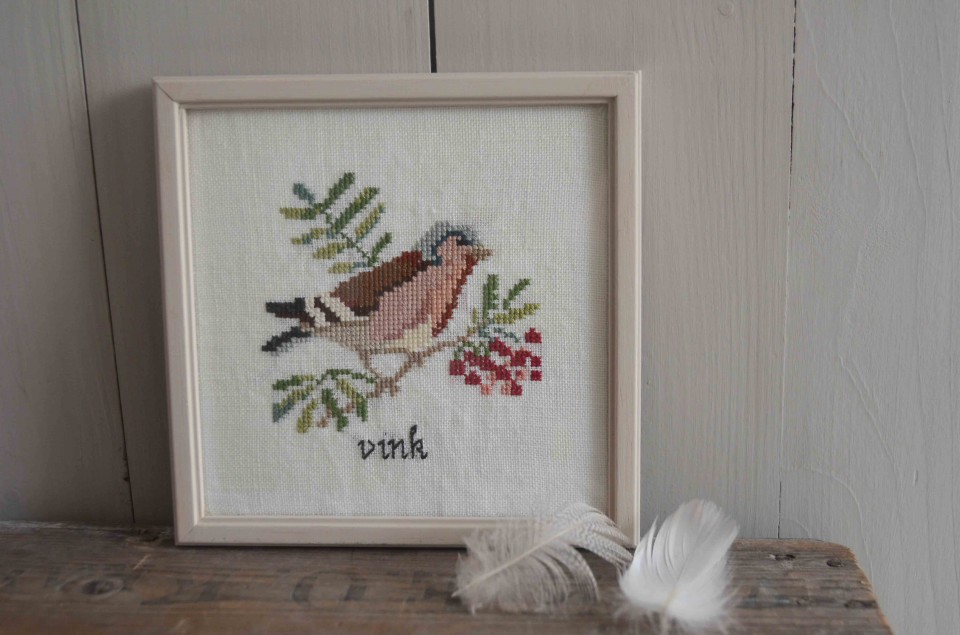 Borduurwerkje met vink