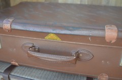 Vintage bruine reiskoffer